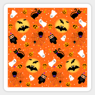 Halloween Cuties over Orange Sticker